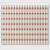 Endearing Black Santa Cadeaupapier (Vlak)