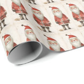 Endearing Black Santa Cadeaupapier (Rol Hoek)