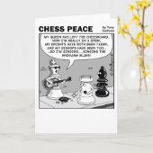 Endgame blues Chess Peace cartoon Kaart (Gele Bloem)