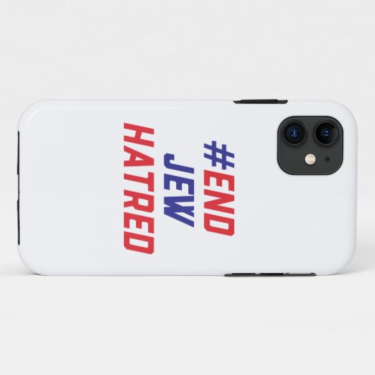 #EndJewHatred iPhone hoesje in wit (Achterkant (horizontaal))
