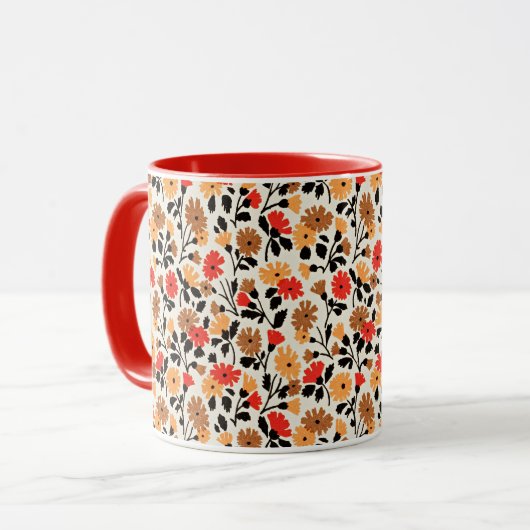 Endleaves of Art floral pattern Mok (Voorkant links)