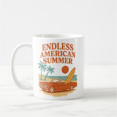 Endless American Summer Retro Surf Art Koffiemok (Links)