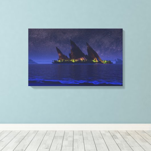 Endless Blue (Starlight) Canvas Afdruk (Insitu (Houten vloer))