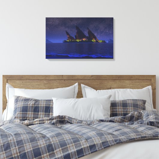 Endless Blue (Starlight) Canvas Afdruk (Insitu (Slaapkamer))