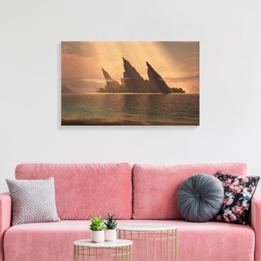 Endless Blue (Sunbeam) Canvas Afdruk (Insitu (Woonkamer))