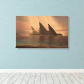 Endless Blue (Sunbeam) Canvas Afdruk (Insitu (Houten vloer))