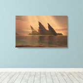Endless Blue (Sunbeam) Canvas Afdruk (Insitu (Houten vloer))