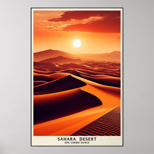 Endless Dunes Of Erg Chebbi, Morocco Poster (Voorkant)