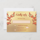 Endless Knot Cream Tibetaanse bruiloft RSVP Kaartje (Voorkant)