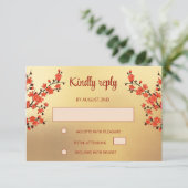 Endless Knot Cream Tibetaanse bruiloft RSVP Kaartje (Staand voorkant)