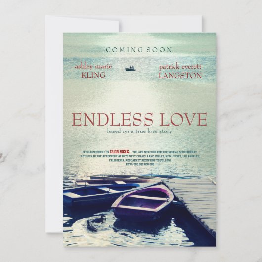 ENDLESS LOVE film poster stijl Kaart (Voorkant)