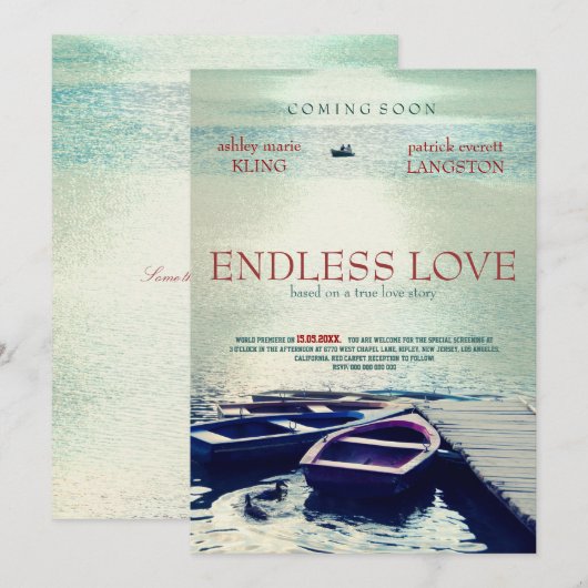 ENDLESS LOVE film poster stijl Kaart (Voorkant / Achterkant)