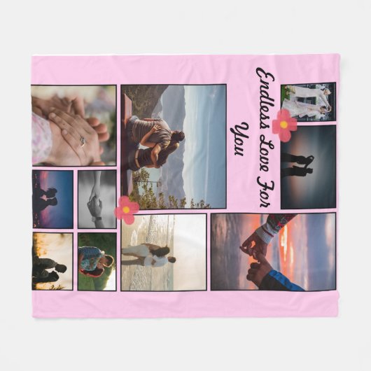 Endless Love Fotocollage Fleece Deken (Voorkant (Horizontaal))