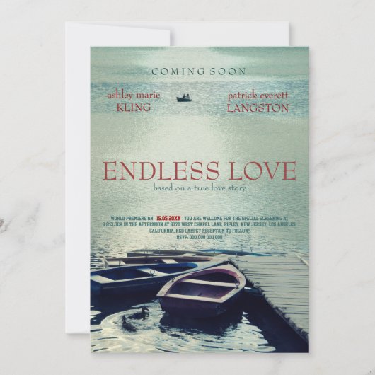 ENDLESS LOVE poster filmstijl Kaart (Voorkant)