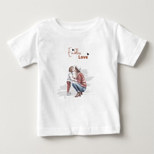Endless Love Print Modern Wit Baby Tshirt (Voorkant)