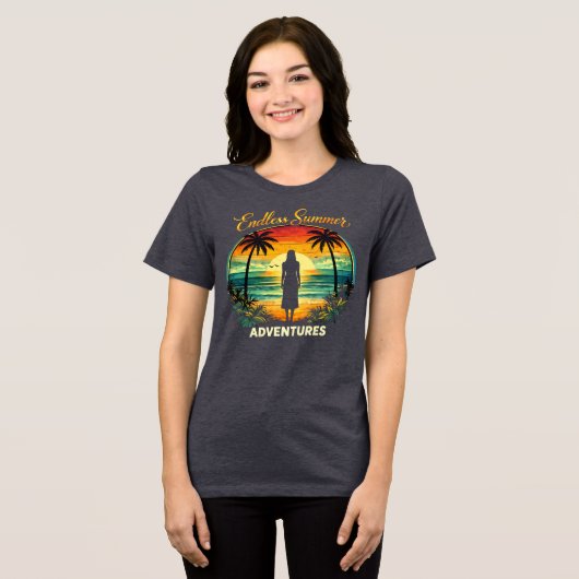 Endless Summer Adventure  Tri-Blend Shirt (Voorkant volledig)