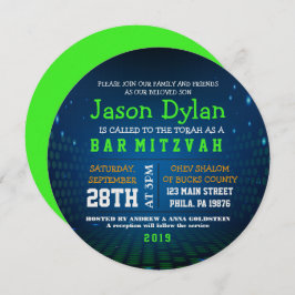 ENDLESS VIDEO GAMING Bar Mitzvah Round Invitation Kaart