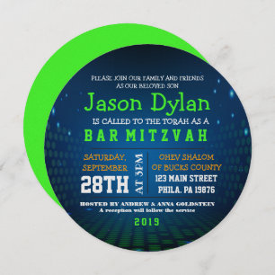ENDLESS VIDEO GAMING Bar Mitzvah Round Invitation Kaart