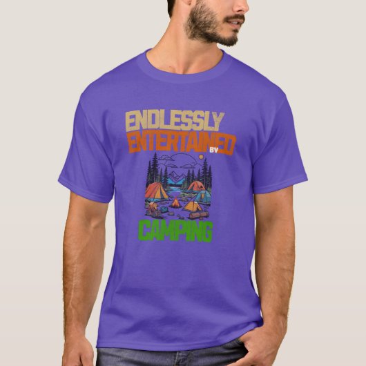 Endlessly Entertained by Camping vintage T-shirt (Voorkant)