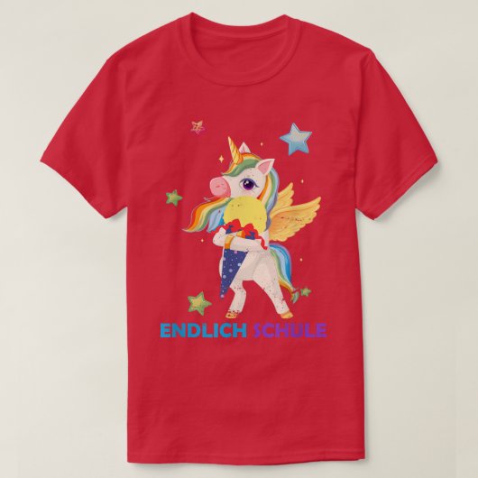 Endlich School Unicorn Gift Primary School T-Shirt (Design voorkant)