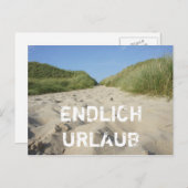 ENDLICH URLAUB Weg zum Strand durch Strandhafer Briefkaart (Voorkant / Achterkant)