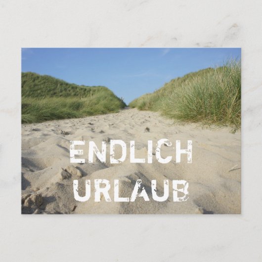 ENDLICH URLAUB Weg zum Strand durch Strandhafer Briefkaart (Voorkant)