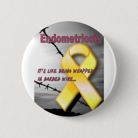 Endo: Het is alsof je in prikkeldraad gewikkeld b Ronde Button 5,7 Cm (Voorkant)