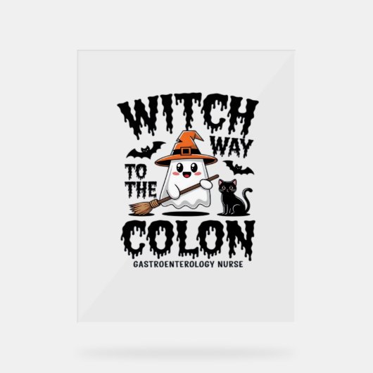 Endo Nurse Halloween Gastrointestinaal Nurse Ghost Acryl Bord (Voorkant)