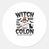 Endo Nurse Halloween Gastrointestinaal Nurse Ghost Ronde Sticker (Voorkant)