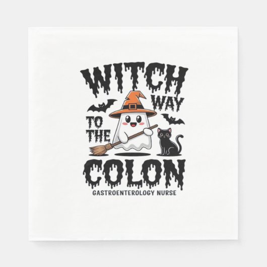 Endo Nurse Halloween Gastrointestinaal Nurse Ghost Servet (Voorkant)