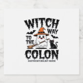 Endo Nurse Halloween Gastrointestinaal Nurse Ghost Sparkling Wijnetiket (Enkel label)