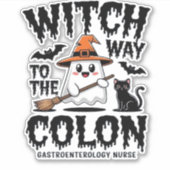 Endo Nurse Halloween Gastrointestinaal Nurse Ghost Sticker (Voorkant)