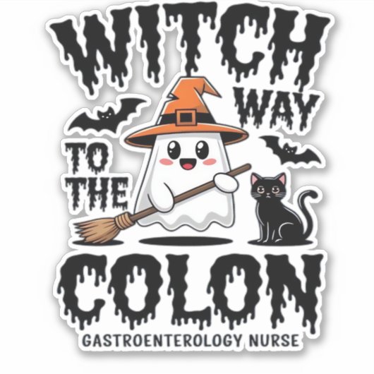 Endo Nurse Halloween Gastrointestinaal Nurse Ghost Sticker (Voorkant)