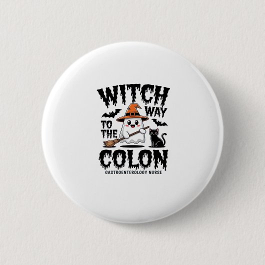 Endo Nurse Halloween Gastrointestinal Nurse Ghost Ronde Button 5,7 Cm (Voorkant)