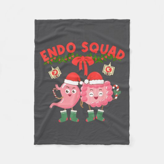 Endo Squad Nurse Stomach Santa Hat Endoscopy Tech  Fleece Deken (Voorkant)