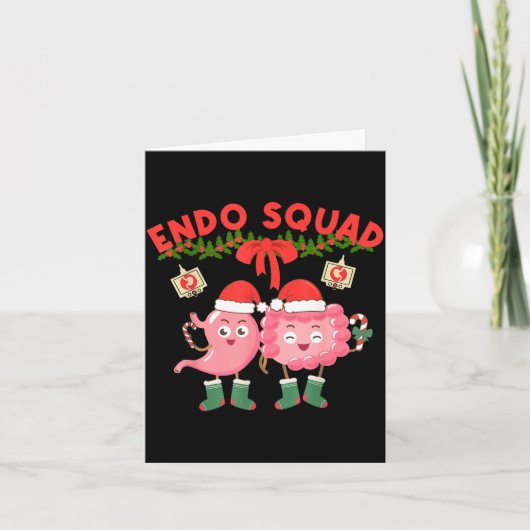 Endo Squad Nurse Stomach Santa Hat Endoscopy Tech  Kaart (Voorkant)