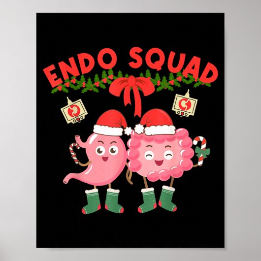 Endo Squad Nurse Stomach Santa Hat Endoscopy Tech Poster (Voorkant)