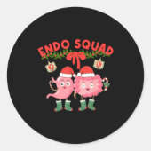 Endo Squad Nurse Stomach Santa Hat Endoscopy Tech  Ronde Sticker (Voorkant)