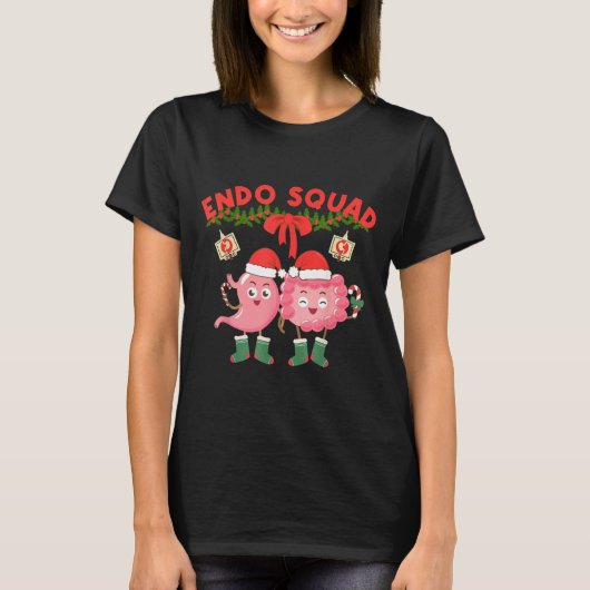 Endo Squad Nurse Stomach Santa Hat Endoscopy Tech  T-shirt (Voorkant)