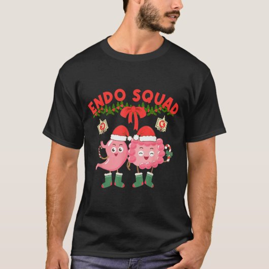 Endo Squad Nurse Stomach Santa Hat Endoscopy Tech  T-shirt (Voorkant)