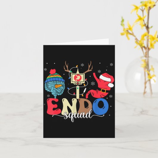 Endo Squad Verpleegster Maag Kerstman Hoed Endosco Kaart (Gele Bloem)