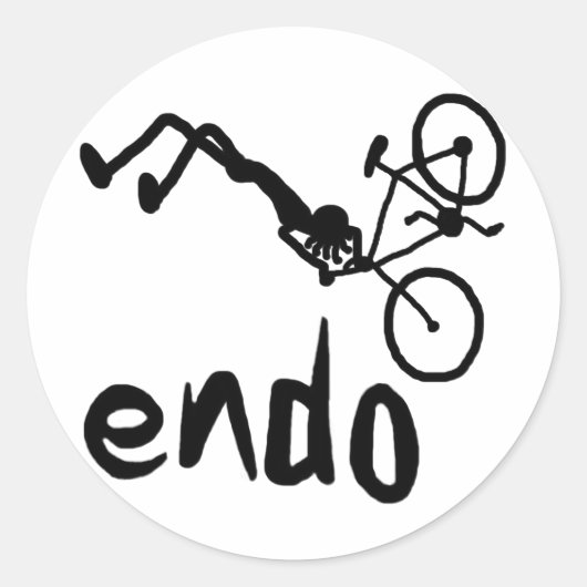 Endo Stick figuur Ronde Sticker (Voorkant)