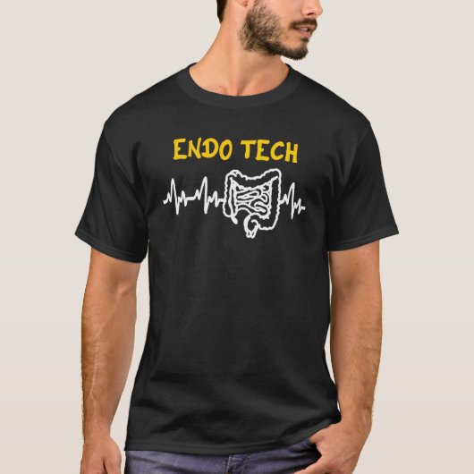 Endo Tech Endoscopy Tech Intestines Heartbeat GI T T-shirt (Voorkant)