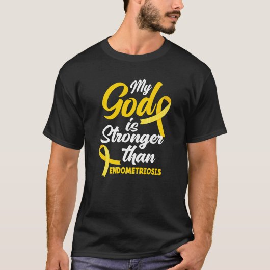 Endo Warrior Mijn God is sterker dan endometriose T-shirt (Voorkant)