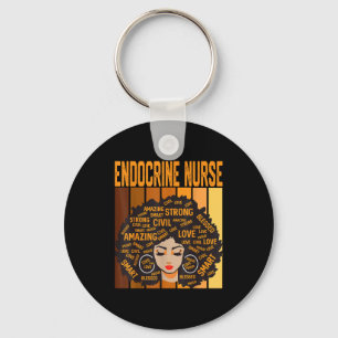 Endocriene verpleegster Krachtige Black History Mo Sleutelhanger