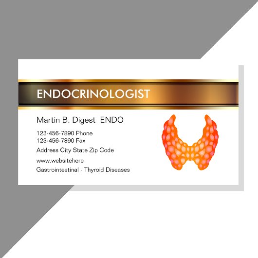 Endocrinoloog Editable Medical Visitekaartjes