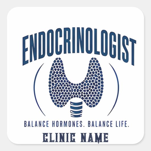 Endocrinoloog Hormoonzorg Design Vierkante Sticker (Voorkant)
