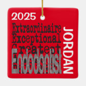 Endodontist Extraordinaire Aangepast Keramisch Ornament (Achterkant)