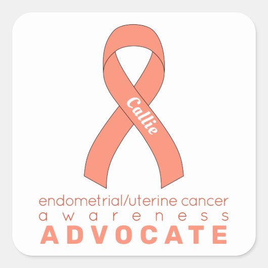 Endometriale/baarmoederhalskanker Advocate White Vierkante Sticker (Voorkant)