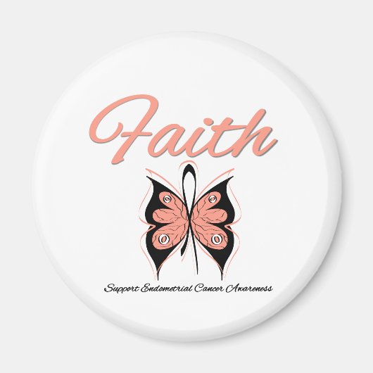 Endometriale kanker Faith Butterfly Magneet (Voorkant)